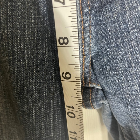 Levi’s 515 12m Stretch Bootcut Distressed Dark Wash Midrise 32x30 woman’s jeans - Picture 5 of 13